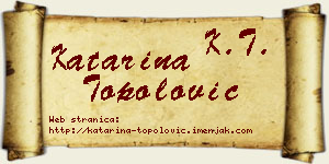 Katarina Topolović vizit kartica